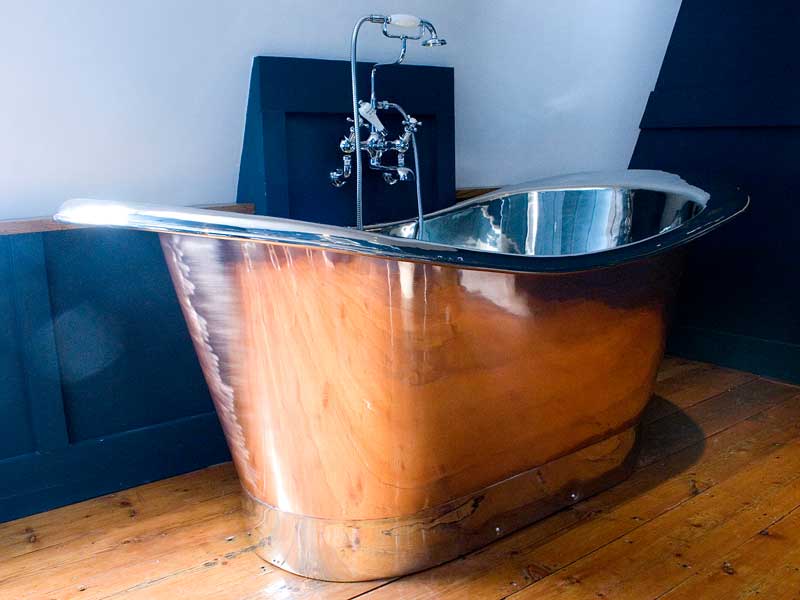 Copper roll-top bath at Bath Townhouse, Queensberry Estates